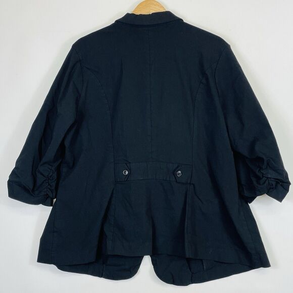 Torrid Black Ruched Half Sleeve Stretch Ponte Blazer Jacket Women's 3 3X - Picture 5 of 9